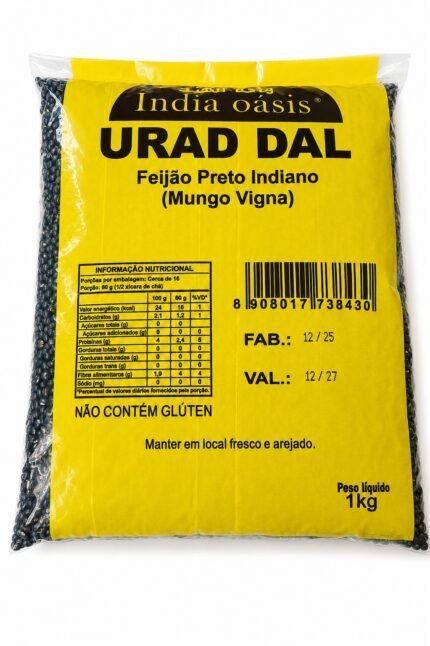Urad Dal (Mungo preto-Feijao Preto )-1kg