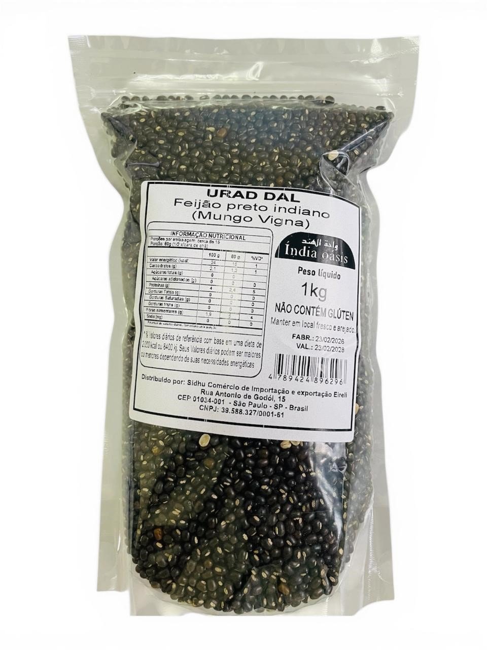 urad dal . Urad Dal (Mungo preto-Feijao Preto )-1kg - Imagem 1